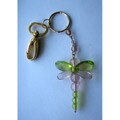 Set of 2 Beaded Clip-on Dragonfly Keychains (India)