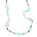 Zoe B Sterling Silver Multi-gemstone and Pearl Necklace (9-10 mm)