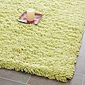 Hand-woven Bliss Lime Green Shag Rug (2' x 3')