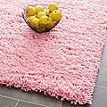Hand-woven Bliss Pink Shag Rug (2' x 3')