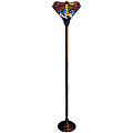 Tiffany-style Dragonfly Torchiere Bronze Finish Floor Lamp