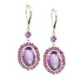 Zoe B 14k Gold Amethyst and Garnet Dangle Earrings