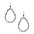 Zoe B 14k Gold Amethyst and Tanzanite Hoop Earrings