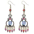 Hermosa Oxidized Goldtone Floral Chandelier Earrings