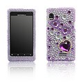 Luxmo Motorola Droid 2 A955 Purple Heart Rhinestone Case