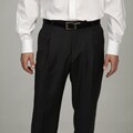 Luca Bertoni Men's Charcoal Wool Dress Pants