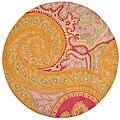 Hand-tufted Orange Abstract Wool Rug (7'9 Round)