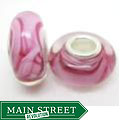 Bleek2Sheek Murano Glass Pink and Black Charm Beads (Set of 2)