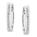 Sterling Silver 1/4ct TDW Diamond Hoop Earrings (G-H, I2-I3)