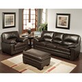 Charleston Premium Italian Leather Sofa, Armchair and Ottoman Set