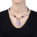 Alexa Starr Silvertone Amethyst and Glass Bead Necklace