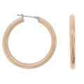 Rose Goldtone Ion-plated Stainless Steel 30-mm Hollow Hoop Earrings