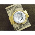 JFK Half Dollar Goldtone Moneyclip