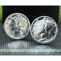 American Coin Treasures Silver Mercury Dime Cuff Links