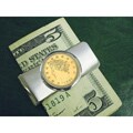 Silvertone Moneyclip with Gold -Layered 1800's Liberty Nickel