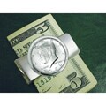 American Coin Treasures Silvertone JFK Half Dollar Money Clip