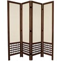 Wood and Fabric 5.5-foot 4-panel Open Lattice Room Divider (China)