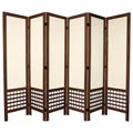 Wood and Canvas 5.5-foot Lattice Room Divider (China)