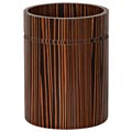 Black Zebraic Wood Wastebasket