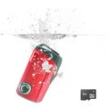 SVP Aqua HDV1000 Red Waterproof Digital Camcorder with Micro 8GB Card