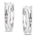 Sterling Silver Diamond Accent Hoop Earrings