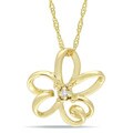 10k Yellow Gold Diamond Accent Flower Necklace
