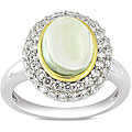 New York Gems Yellow Sterling Silver Green Amethyst and Cubic Zirconia ...
