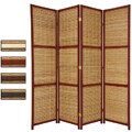 Wooden 6-foot Woven Accent Room Divider (China)