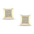 10k Yellow Gold Diamond Accent Stud Earrings