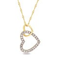 10k Yellow Gold 1/4ct TDW Diamond Heart Necklace (G-H, I2-I3)