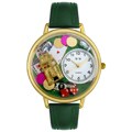 Whimsical Women's Casino Theme Hunter Green Leather Watch
