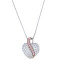 Sterling Silver Clear Cubic Zirconia Heart Necklace