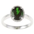 14k White Gold Chrome Diopside and 1/10ct TDW Diamond Ring (J-K, I2-I3) (Size 7)