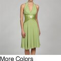 Issue New York Women's Pleated Waist Halter Dress