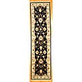 Afghan Oushak Navy/ Beige Wool Rug (2'5 x 10')