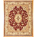Afghan Hand-knotted Red/ Beige Oushak Wool Rug (7'9 x 9'9)