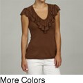 Cinnamon Toothpicks Latest info M by M Kalan Women's Double Ruffle Top