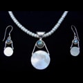Silver Mother of Pearl, FW Pearl and Labradorite Jewelry Set (USA)