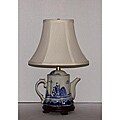 Teapot Ship Porcelain Blue and White Table Lamp