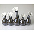 Five-in-One Pearl Brown Porcelain Flower Vase