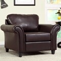 Petrie Dark Brown Faux Leather Club Chair