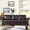 Petrie Dark Brown Faux Leather Sofa
