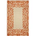 Wrought iron pot rack hooks Truths blog Iron Scroll Border Coral Rug (3'6 x 5'6)