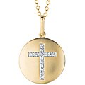 Sterling Silver/ 14k Gold Diamond Cross Necklace