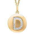 14k Gold Overlay 1/10ct TDW Diamond Initial 'D' Necklace (H-I, I2-I3)
