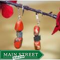Silverplated 'Cowgirl Up' Red Poppy Jasper Earrings