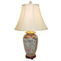 Rose Medallion Round Vase Porcelain Table Lamp