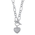 La Preciosa Sterling Silver Cubic Zirconia Heart Necklace