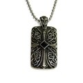 Stainless Steel Gothic Cross Tablet Necklace
