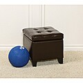 Tufted Patent Chocolate Brown Storage Ottoman